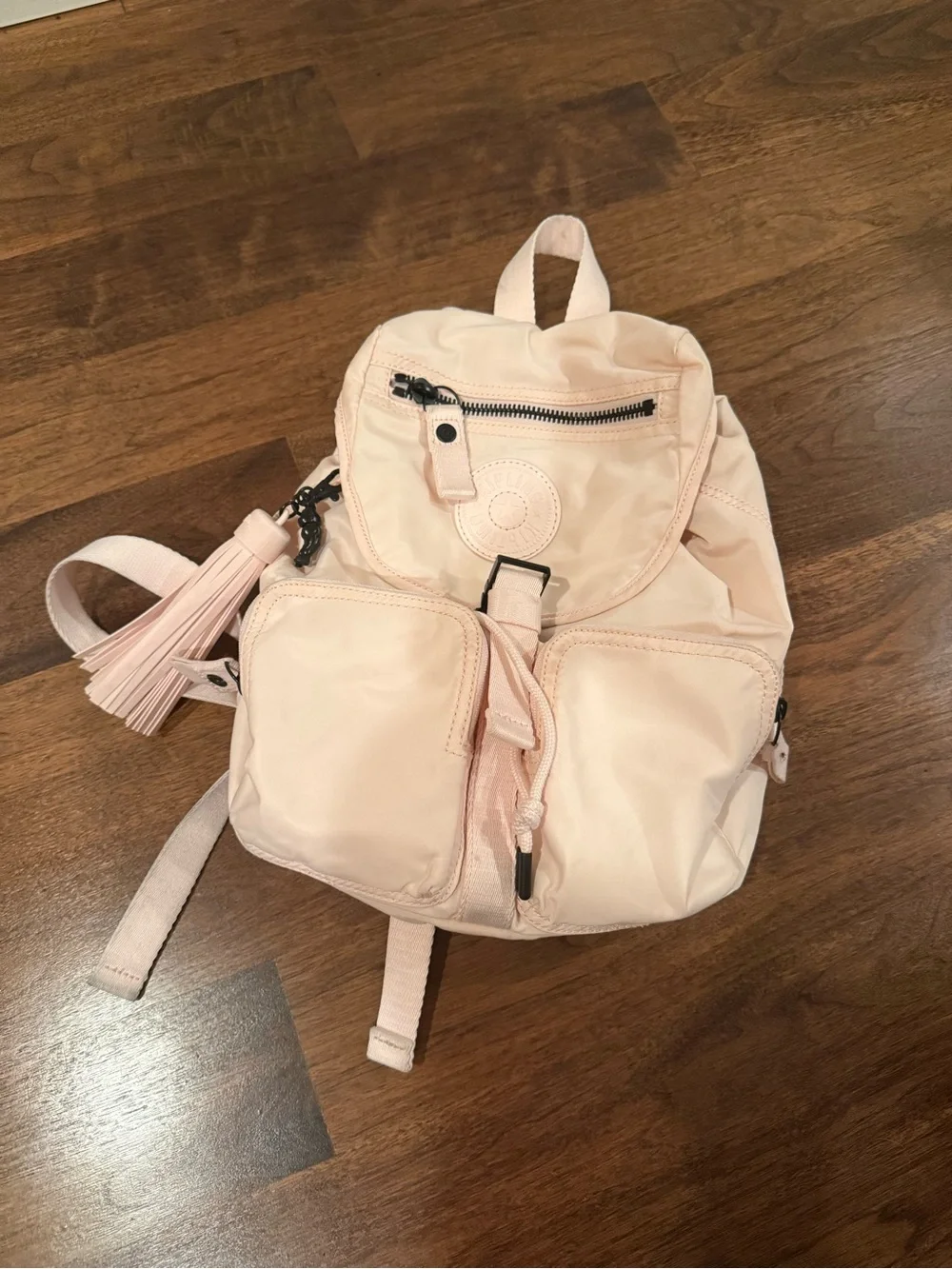Kipling Pale Pink Mini Backpack with Tassel Charm